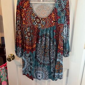 Source Unknown Multicolor Mandala Tunic
